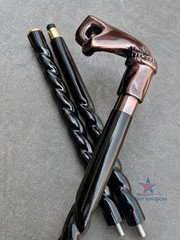 Solid Brass Punch Head Vintage Black Wooden Walking Stick Cane handmade Gift