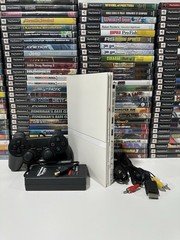 Sony PlayStation 2 PS2 Slim WHITE Console Bundle –Controller / Cables / Tested