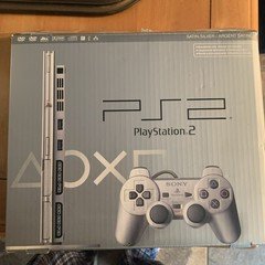 Sony PlayStation 2 Slim Satin Silver Console Wi-Fi 8 MB Memory Controllers Box