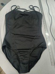 Soothewear Womens Black Solid Dance Leotard Bodysuit, Nylon Blend, XL