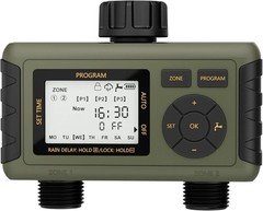 Sprinkler Timer 2 Zone Water Timer Outdoor Irrigation with Rain Delay for Garden