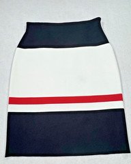 St. John Collection Skirt Womens 8 Black and White Knit Pencil Skirt Made in USA