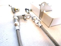 Stainless Steel Throttle Cable / Ford C4 Kickdown / Chrome Bracket SB BB Ford