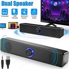 Stereo Bass Sound Computer Speakers 3.5mm USB Wired Soundbar for Desktop Laptop