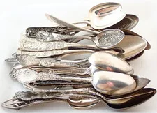 This is a picture showing Lot of 525 Grams Sterling Silver Flatware Lot Scrap Parts