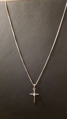 sterling silver cross diamond necklace