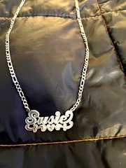 STERLING SILVER NAMEPLATE NECKLACE SUSIE CUSTOM MADE BOLD BEAUTIFUL