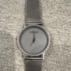 Sterling Women's Analog Dress Watch Silver Tone Mesh Band Round Silver Dial