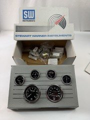 Stewart Warner 82218 -Deluxe 6 Gauge Mechanical/Electrical Kit, 3-3/8" & 2-1/16"