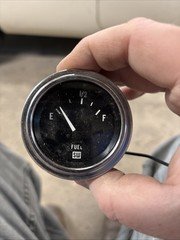 Stewart Warner Deluxe Electrical Fuel Level Gauge 2 1/16 Dia Black Face 82342