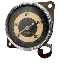 Stewart Warner Oil Pressure Gauge 2-1/2" 0-80 PSI Curved Glass Vintage Rare