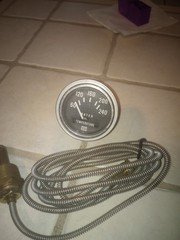 Stewart Warner Water Temperature Gauge 429724 Vintage Brass Made In USA