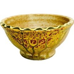 Stoneware Studio Pottery Bowl with Tree