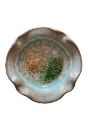 Studio Pottery Plate Trinket Dish Glasslike Glaze 3.5”