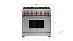 Sub-Zero GR366 36" Gas Range - 6 Burners