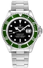 Submariner Kermit 40mm Black / Green Stainless Steel Men's Watch 16610LV