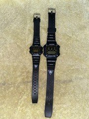 Success Sports Time Lot of 2 Digital Quartz World Time 100m 44mm Black Rubber