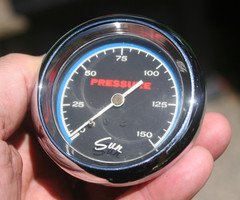 Sun Vintage 2 5/8" Blueline Blue Line 150 lbs Oil or Fuel Pressure Gauge - #3