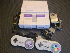 Super Nintendo SNES System Console With 2 Controllers, AC & A/V Cords, Mario opt