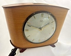 Superb Condition Smiths Mid Century Sectric Mantel Clock Teak Case - Working