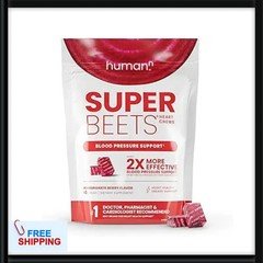 Superbeets Heart Chews, Nitric Oxide & Blood Pressure Support, 60 Count NEW