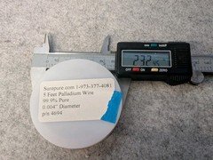 SurePure Palladium Wire 99.9% Pure 0.004" Dia Partial Spool Lab Surplus