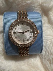 swarovski matrix watch (model 5672971) features a rose gold-tone bezel set
