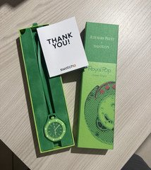 Swatch Royal Pop Green Eight Quartz 41mm Green Rubber Strap 30m. Pescara, Italy.