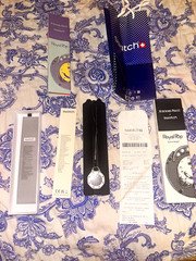 Swatch Royal Pop Ocho Negro Quartz Analog 42mm Black Dial Leather Strap