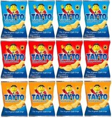 Tayto Variety Crisps 12 Pack (4 bags of each flavor) 25g each bag / total 300g