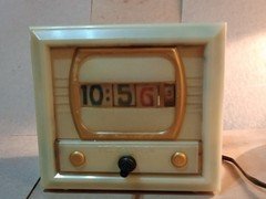 Telle-Vision Clock, TV Model, Flip numbers, 50's