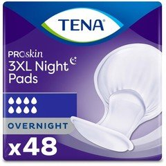 Tena Proskin 3Xl Overnight Incontinence Pads For Women And Men 48 Count