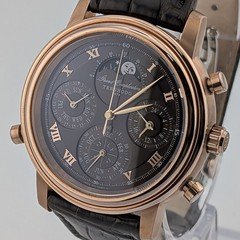 Tenshodo Grand Complication Vandyke Brown Quartz Chronograph Moonphase overhaul