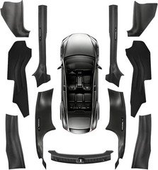 Tesla Model Y Juniper Kick Pads 11PCS Carbon Fiber