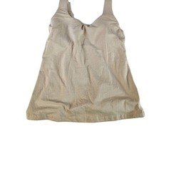 The Original Perfect Fit Cami Womens Camisole Built in Bra US 36D  Beige Cotton