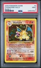 This is a picture showing 2000 POKEMON BASE SET 2 #4 CHARIZARD-HOLO PSA 9