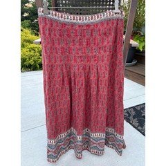The Territory Ahead Red Print Maxi Skirt-100% cotton
