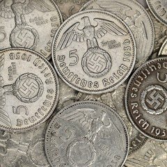 Third Reich WW2 German 5 Reichsmark Hindenburg Silver Coin