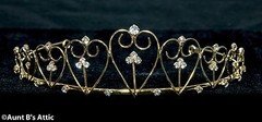 Tiara Gold Metal & Rhinestone Multi Heart Princess Queen Or Debutante Headpiece