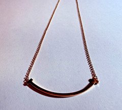 Tiffany & Co. 18k Yellow Gold Small T Smile Pendant Necklace 16” or 18”