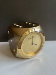 Tiffany & Co dice brass desk clock