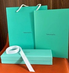 Tiffany & Co. Engagement Blue Leather Bracelet Empty Box Case (Ship to Usa )