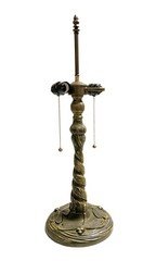 Tiffany Lamp Base-DRAGONFLY Design-Replacement Base Only, 2-Light Pull Chain-Brz
