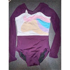 Tiger Friday Long-Sleeve Unicorn One-Piece Leotard in Plum Size Adult Medium