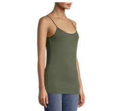 Time And Tru Women's Cami Shirt X-SMALL Olive Green Adjustable Strap New