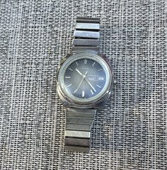 Timex Automatic Men's Day/Date Blue Sunburst Dial Silver Metal Bracelet Watch