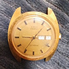Timex Electric Dynabeat Men's Manual Wind Day/Date Analog Gold Round Watch
