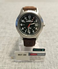 Timex T40051 Expedition Metal Field Brown/Olive Leather Strap Watch unisex