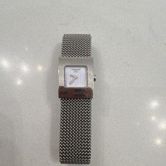 Tissot 1853 Women’s Dress Quartz Square Silver Textured Dial Mesh Watch 30m