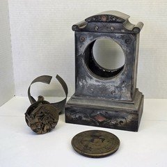 Title: Antique French Black Slate & Marble Mantel Clock - Victorian Parts Repair